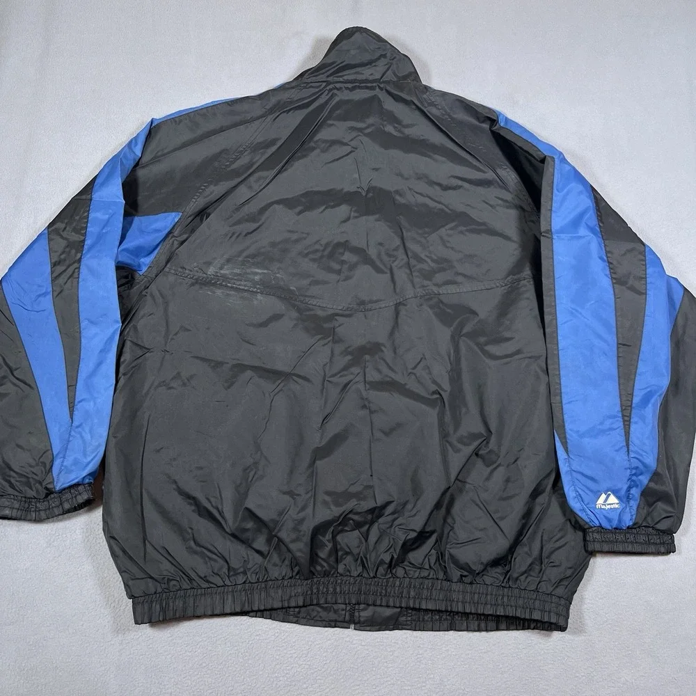 New York Mets Majestic Jacket 2XL Full‎ Zip Nylon NY Windbreaker Dugout Vintage